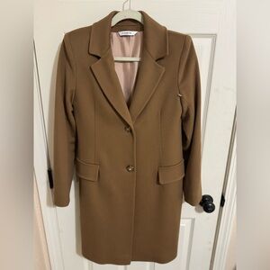 Fleurette Studio Notch Collar $1100 Wool Blend Coat Tan Women's Sz 8
